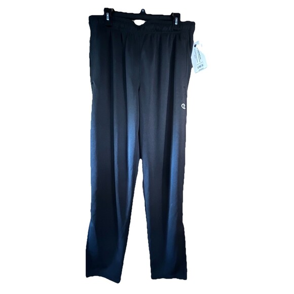 Champion Men's Open Bottom Jersey Pants #1204872 NWT Black Size L Zip Pocket - Picture 2 of 9